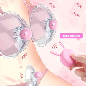 NXY Pump Toys Nipple Massage Vibrator Remote Control Clitoris Stimulator Sucking Cups Breast Enlargement Masturbator Sex for Women 1125