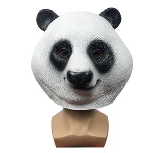 Parti Maskeleri Panda Maske Panda ve Küçük Mole Karikatür Maskeleri Lateks Tam Yüz Headgear Bar Halloween Party Live Show komik sahne 220826