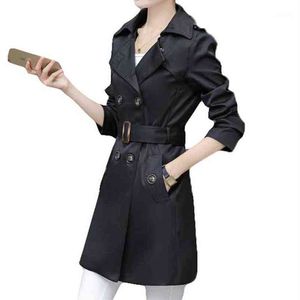 Women Trench Coat for Office Lady Gå till jobbet Nytt modedesigner Brand Classic European Slim Coat Trench Double Breasted Plus1205E T220811