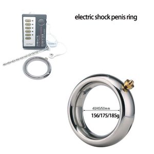 Электрический удар пенис кольцо мошонки рабство с электродом сексуальные игрушки для мужчин аксессуары