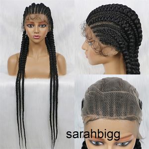 Braided Wigs Lace Front Wig Inch Long Synthetic With Baby Hair For Black Women Handmade New Style BTV0
