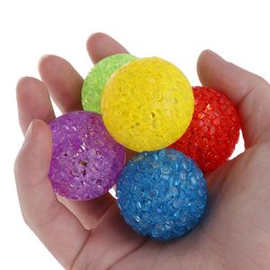 Cat Toys 5Pcs / Pack Dog Ball Crystal Style Built-in Bells Fun Interactive Pet Training Giocattoli da masticareCat