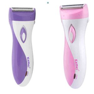 エピレーターKemei Hair Remover Lady Shaver UnderArm Trimmer Rechargeable Waterof Bikini Armpit Razor for Women Cordless 0621