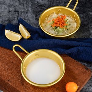 Koreanische Gold Reis Wein Schüssel Aluminium Runde Makgeolli Wein Tasse Küche Gewürz Gericht Lebensmittel Dipping Sauce Behälter mit Griff