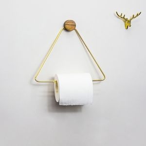 Tuvalet Kağıdı Tutucu Üçgen Rulo Raf Doku Depolama Rafı Ahşap Bakır Kombinasyon Mutfak Banyosu Y200108