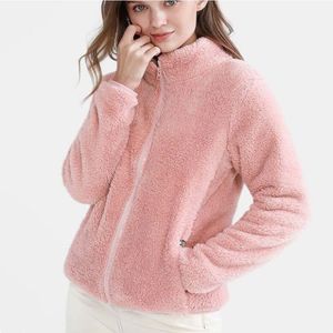 Damenjacken Damen Solid Jacke Reißverschlusstasche Dickes Sweatshirt Kängurutasche Langarm 220824