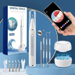 Visual Ultrassônico Irrigador Irrigador Dental Cálculo Oral Removedor Tártaro Clepador de dentes Dentes LED Ferramentas de limpeza de clareamento 220727