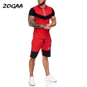 Männer Trainingsanzüge Sets Männer Sommer Sport Anzüge Farbe Passenden Patchwork Dünne Beiläufige Mode Fitness Alle-spiel Chic SportswearMen der