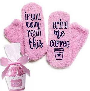 10 Styles Cake Socks Letter Printed IF YOU CAN READ THIS Bring Me a Glass of Wine/Beer Winter Sock Christmas Stocking for big