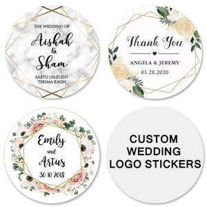 100 Customized Add Your Names and Date Wedding Stickers Invitations Seals Candy Favors Gift Boxes Labels Custom 220613