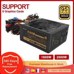 Computer Cables & Connectors 1800W 2000W Mining Power Supply Source 110V-240V ATX 90% Efficiency PSU Support 8 Graphics Card For BTC