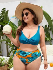 Momens sexy moda de banho de banho de banho de banho de natação de natação de praia de duas peças de duas peças de cor azul de cor plus size sem sutiã suporte de arrue de verão biquínis