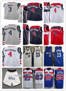 Zszyte mężczyźni Russell 4 Koszulki Westbrook 2021 New City Grey Red Navy 3 Beal 23 Micheal Vintage Blue White 2003 All-Star Basketball College Jerseys