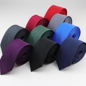 Bow Ties Higight kalitesi 1200 iğneler kravat 6cm genişlik düz renkli beyefendi dar erkekler polyester gravata kravat resmi sıska boyut