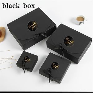 5pcs10pcslot Black Color Gift Box scatola piccoli regali scatola di imballaggio in bianco dimensioni personalizzate di carta kraft e motivo stampato 220712