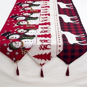 Linen Christmas Table Dekoracje do domu Navidad Decor Kerst Decoratie Runners Modern Y201020