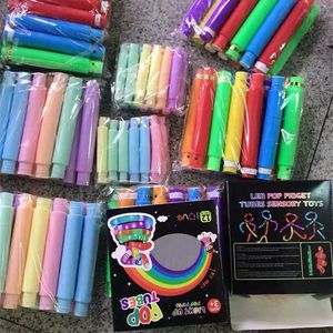 LED Stretch Tubes Sensory Toy With Light For Adult Kids Fidget Stress Relieve Toys Relief Educational Antistress Fidgets Squeeze Gifts 1025