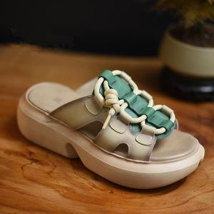 Leather Thick Soles Retro Slippers High Quality Summer Fashion New Outdoor Comfortable Non-Slip Casual Beach Sandals