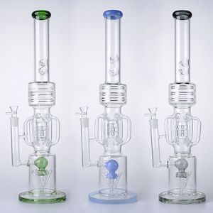 17inch Tall Big Bong Hookahs Dab Rig Recycle Water Pipes Showerhead Perc mm Thick Glass Bongs WP2120 Sprinkler Perc Spiral Percolator With Bowl