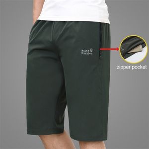 Ymwmhu Summer Thin Shorts Mężczyzn Styl swobodny styk Pants Pantness Man Man Solid Shorts Zapip Kieszonkowy odzież 210322