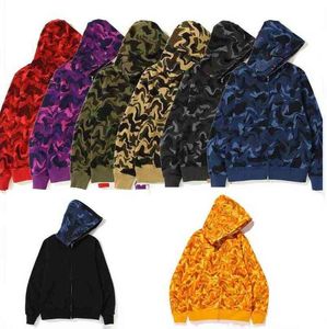 Kamouflage huvtröjor män kvinnor mode streetwear cardigan tröjor lösa hoodies älskare toppar kläder asiatisk storlek m-3xl
