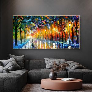 Abstract Landscape Canvas Painting tree canvas wall art Posters And Prints water-color street Rainy landscape tree canvas wall art Pictures Room Decor