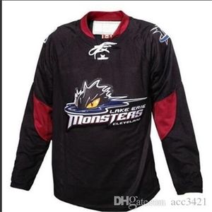 Ceuf Custom Men Youth Women UF Tage Tageize Ahl Cleveland Lake Erie Monsters Hockey Jersey Size S-5XL أو مخصص أي اسم أو رقم