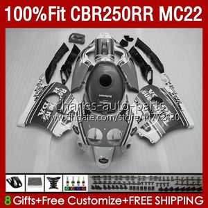 Injection Body For HONDA CBR250 CBR 250RR 250 RR CC 131No.190 CBR250RR MC22 90 91 92 93 94 95 96 97 98 99 250CC Grey Rothmans 1990 1991 1992 1993 1996 1997 1998 1999 Fairing