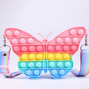 Bolha Pop Fidget Bag Fidget Totes Bolsa de Ombro para Crianças Mulheres Silicone Push Pops Sacos Cosméticos Bolsas De Moda