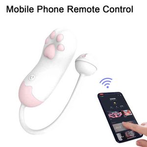 Nxy Eggs App Wireless Vibrator Vagina Ball G spot Clitoris Stimulator Jumping Female Masturbation Cat Paw Palm Love Sex Toys 220421