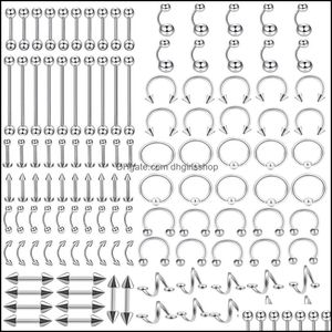 ノーズリングスタッドボディジュエリーQiamni 120pcs/lotチタンセクシーなリップイヤー軟骨