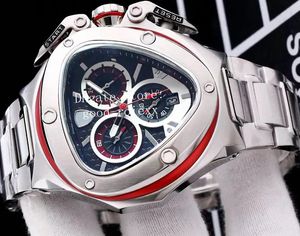 Sports Cars großhandel-Uhren für Männer Chronograph Vk Quarz Bewegung Uhr Männer Sport Racing Auto Edelstahl Gold Tachymetre Datum Armbanduhren