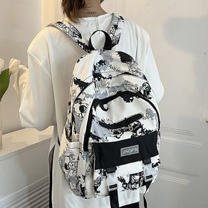 2022GG Leinwand Frauen Rucksack Camouflage Print Schule Tasche Für Mädchen Große Kapazität Outdoor Reise Rucksäcke