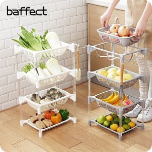 Kitchen Organizer PP Storage Rack Shelf With Movable Basket Bathroom Refrigerator Side Shelves 34 Layers Fruit Y200429