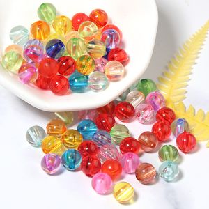 100 teile/los 8mm Candy Farbe Runde Diy Lose Perlen für Schmuck Armbänder Halskette Haar Ring Herstellung Zubehör Handwerk Acryl kinder Handgemachte Perlen