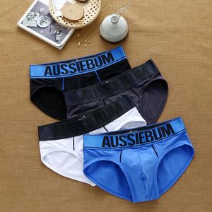 Cuecas marca a roupa de índice masculina de calça baixa calça respirável de baixa cintura moda elástica u bolsa uns de algodão puro confortável de algodão puro