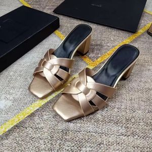 Luxury Lady Free postage heel Sandals Slippers summer Women sandals Top Quality Genuine Leather Shoes Womens Shoe Classics Slipper high Heels sandal