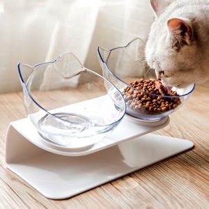 Kot dla pieca miska kąt kątowy kąt plik Pet Dish Rich interakcja sterylna zastawa stołowa zasilające podlewanie Y200917