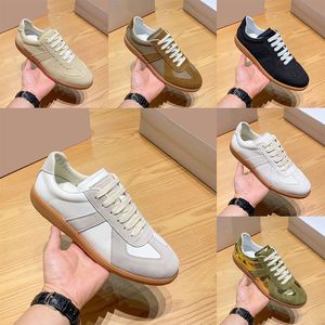 Luxury Men Army Retro Trainers Shoes Fashion Sneakers Casual Leather Mens Sport Classic Flats Turn Fur Shoe