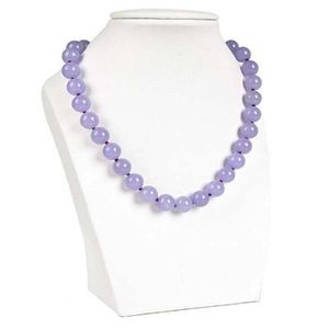 Purple Jade Round Gemstone Beads Necklace AAA