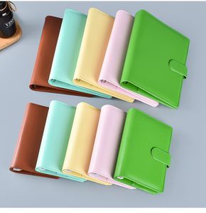 A6 Notebook Binder Pu skóra 6 Pierścienie Notatnik Spirala luźne liście notatniki okładka Macaron Candy Kolor Diary Shell