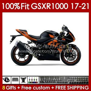 Wtrysk OEM Ciało dla suzuki gsxr1000 K17 GSXR 1000 CC 2017 2019 2020 2021 Bodywork 146no.80 1000cc GSX-R1000 17-21 GSXR-1000 17 18 19 20 21 Fairings Orange Stock Orange Stock Stock Orange Stock Stock