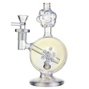 7-Inch Plating Clear Glass Bong with 14mm Female Joint, Diffused Downstem Percolator