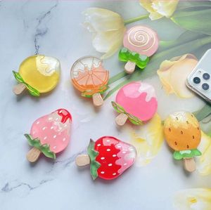 Mignon Fraise Pliant Téléphone Titulaire Stand Bande Dessinée Téléphone Grip Tok pour IPhone Samsung Huawei Griptok Support