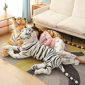 Pc Cm Big Size Siberian Tiger Peluche Simulazione Animale Bambole gialle e bianche Bambini bambini Decor Regalo di compleanno J220704