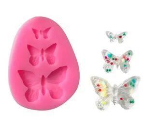 New Dining Butterfly Mould Silicone Baking Accessories 3D DIY Sugar Craft Chocolate Cutter Mold Fondant Cake Decorating Tool 3 Colors F0412