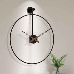 Relógios de parede nórdicos atmosfera simples relógio de luxo de luxo espanhol quarto quarto de estar de estar em casa personalidade mudo watchwall clockswall