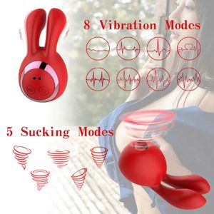 Mini Succhiare Coniglio Vibratore 2 in 1 Vibrazione Aspirazione Clitoride Capezzoli Stimolatore Giocattoli Del Sesso per Le Donne Massaggio Clitorideo Articoli Erotici