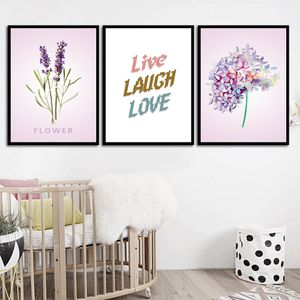 LIVE LAUGH LOVE FLOWER 3p KIT Tela Pittura Moderna Decorazione Domestica Soggiorno Camera Da Letto Decorazione Della Parete Immagine