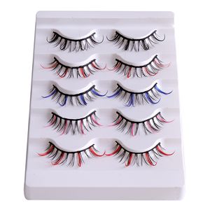 Soft Light 5 Mix Color False Eyelashes Set Natural Long Handmade Reusable Multilayer Full Strip Fake Lashes Easy to Wear Eyelashes Extensions